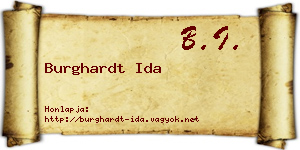 Burghardt Ida névjegykártya