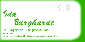 ida burghardt business card